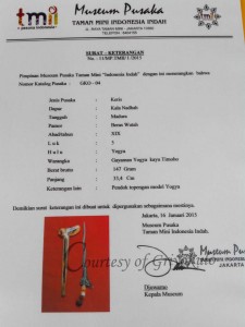 sertifikasi museum pusaka tmii kala nadhah griyokulo