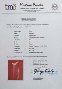 surat keterangan keris